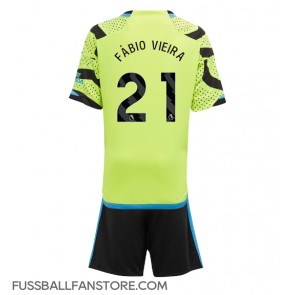 Arsenal Fabio Vieira #21 Replik Auswärtstrikot Kinder 2023-24 Kurzarm (+ Kurze Hosen)